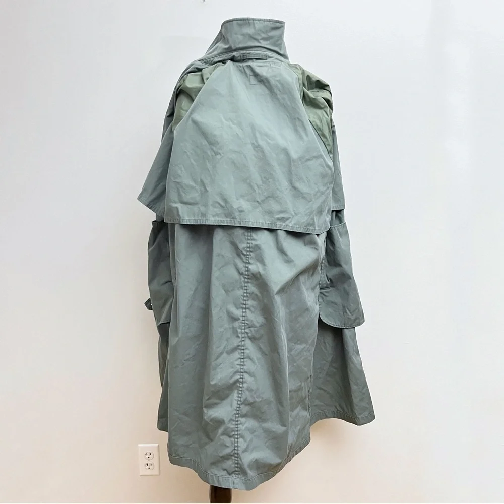 Vintage America Army Green Utility Belted Waist Double Button Trench Coat 42R - Picture 13 of 14